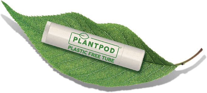 Eco Lips Plantpod Tube on a leaf